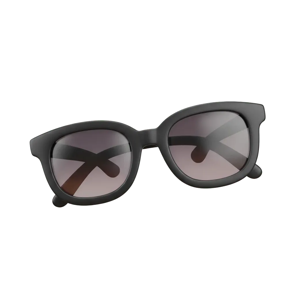 Gafas de sol sobre una superficie reflectante